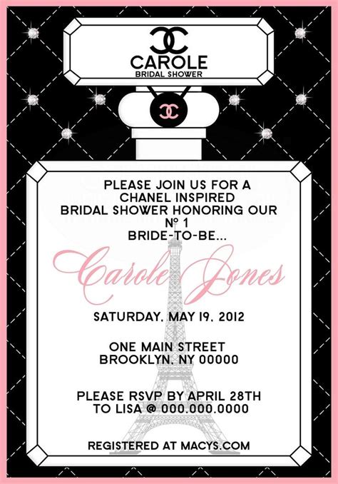 chanel invitation plain template.